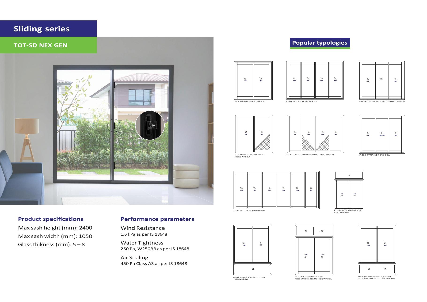 TOTALIS system aluminium sliding window